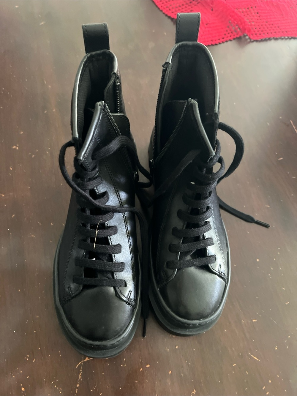 Camper Brutus Black Leather Lace-Up Ankle Boots
